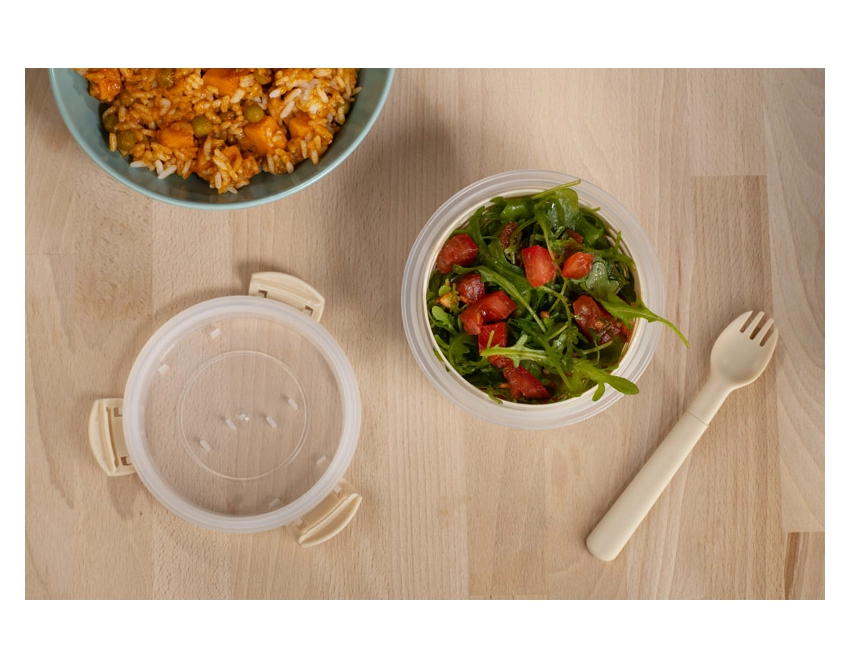 Lunchbox FRUT z logo 550 ml z beżowego polipropylenu