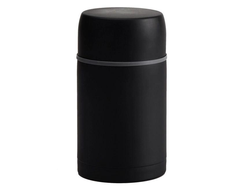 Termo lunchbox z logo 800 ml, czarny próżniowy
