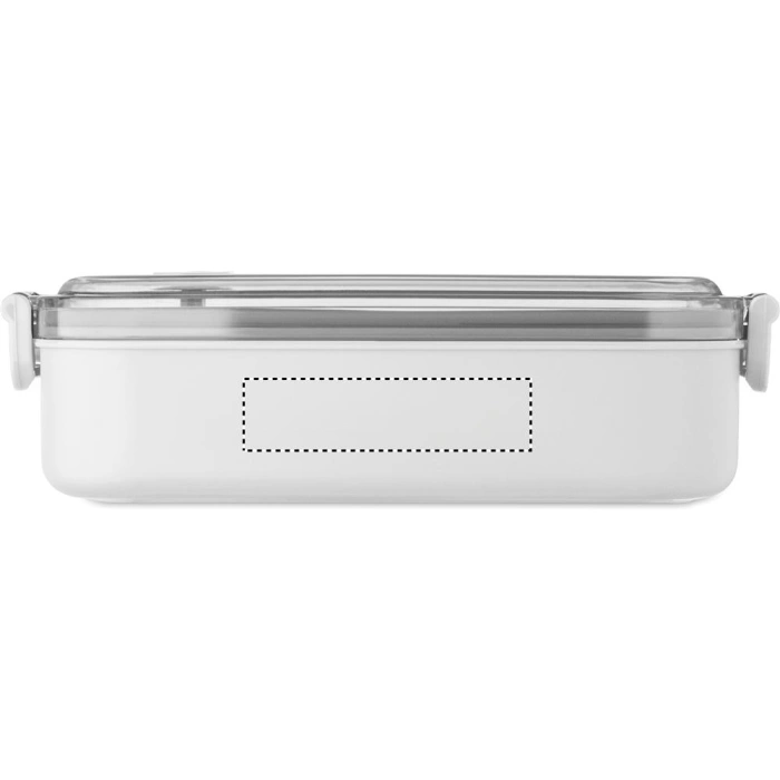 Schemat znakowania dla Tampondruk - P4 na gadżecie: Hoagie lunchbox z logo, biały z PP z uchwytami