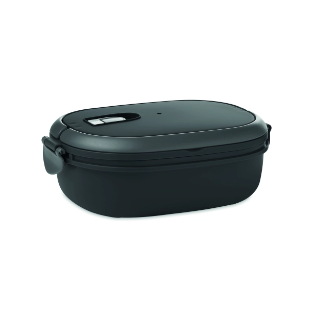 Lux lunch – czarny lunchbox z logo, 750 ml
