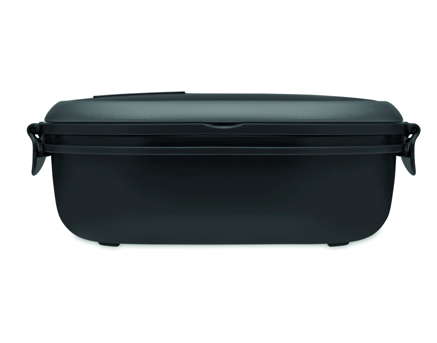Lux lunch – czarny lunchbox z logo, 750 ml