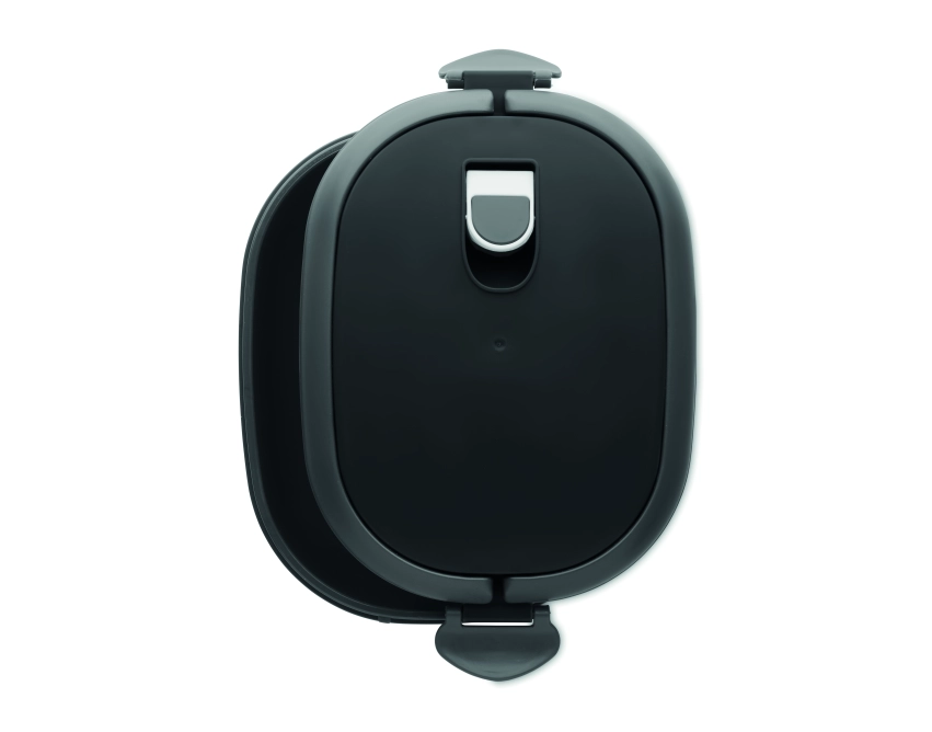 Lux lunch – czarny lunchbox z logo, 750 ml