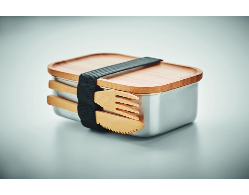 Savanna lunchbox z logo 600 ml w kolorze drewna