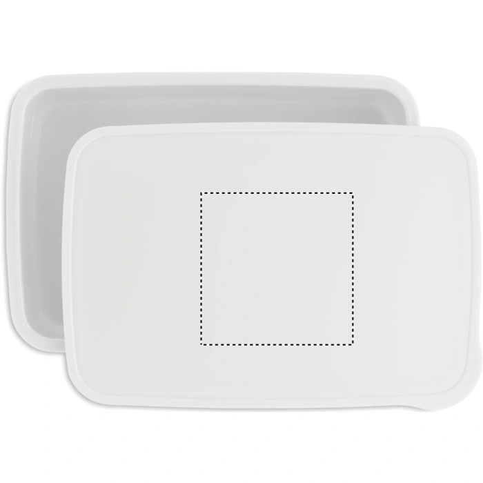 Schemat znakowania dla Etykieta - DL na gadżecie: Sunday lunchbox z logo, biały z tworzywa PP