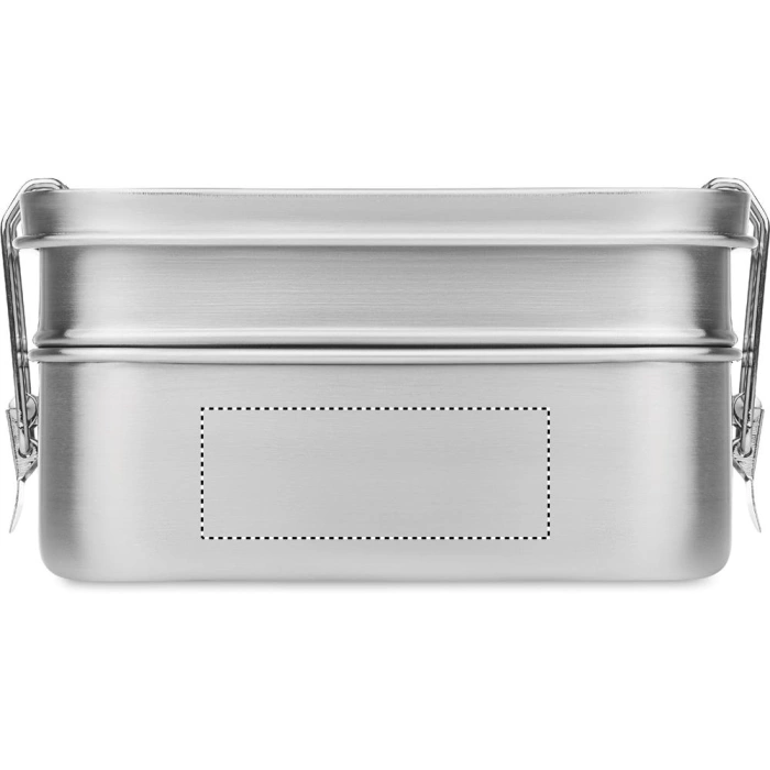 Schemat znakowania dla Etykieta - DL na gadżecie: Double chan lunchbox z logo 1200 ml, srebrny mat