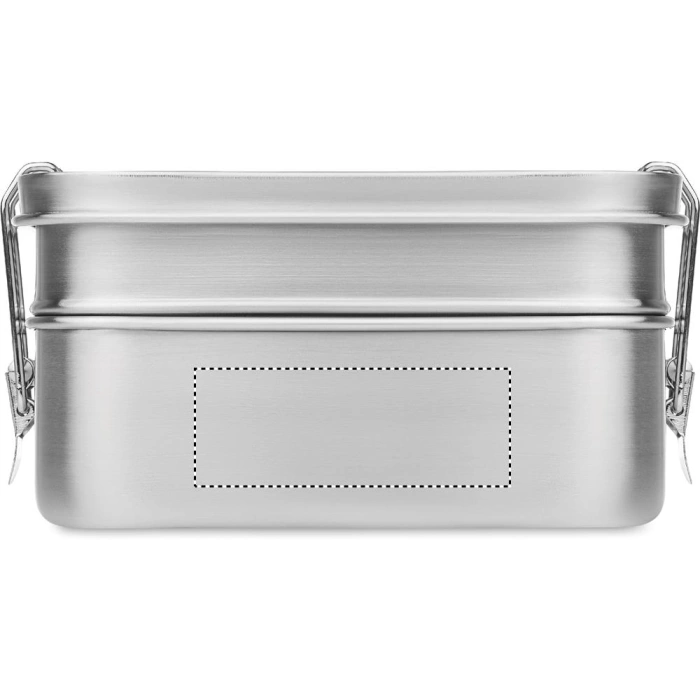 Schemat znakowania dla Grawerowanie laserowe - L4 na gadżecie: Double chan lunchbox z logo 1200 ml, srebrny mat