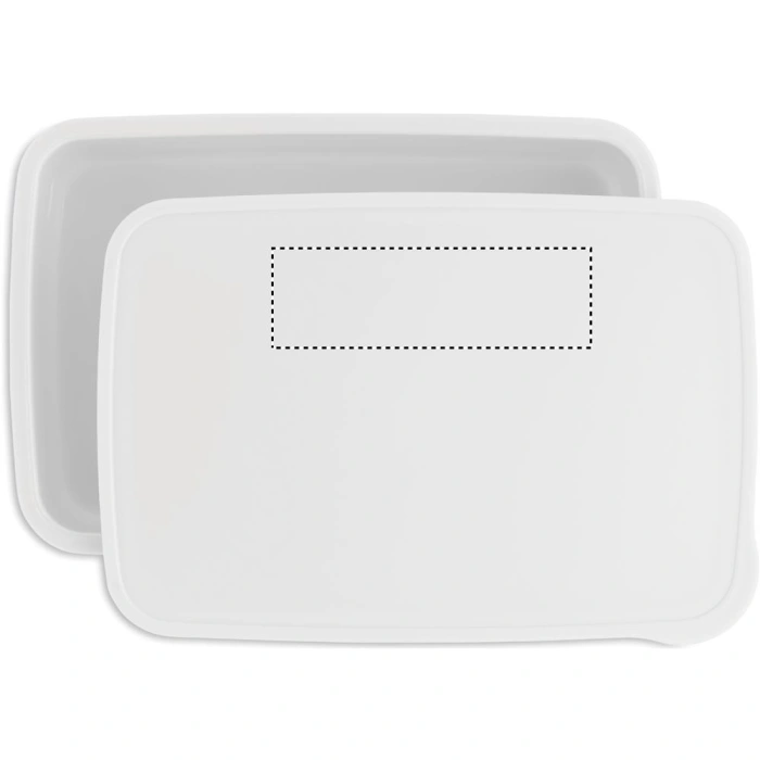Schemat znakowania dla Etykieta - DL na gadżecie: Sunday lunchbox z logo, biały z tworzywa PP