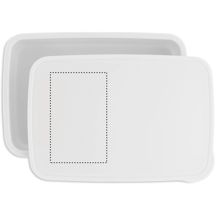 Schemat znakowania dla Etykieta - DL na gadżecie: Sunday lunchbox z logo, biały z tworzywa PP