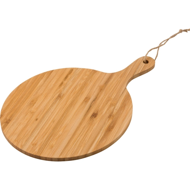 Bambusowa deska do krojenia z grawerem logo brązowa