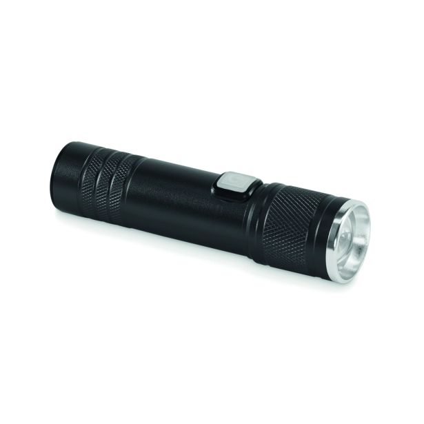 Latarka z logo Flashra aluminiowa COB z zoom