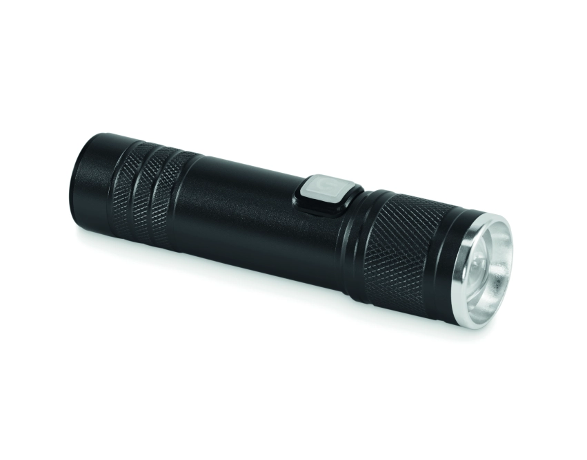 Latarka z logo Flashra aluminiowa COB z zoom