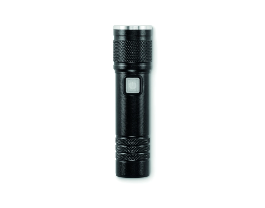 Latarka z logo Flashra aluminiowa COB z zoom