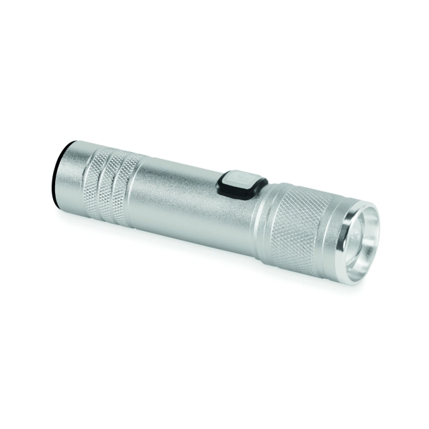 Flashra latarka COB z recyklingu aluminium, ładowalna