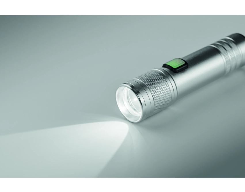 Flashra latarka COB z recyklingu aluminium, ładowalna