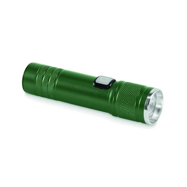 Latarka aluminiowa z nadrukiem Flashra ciemnozielona
