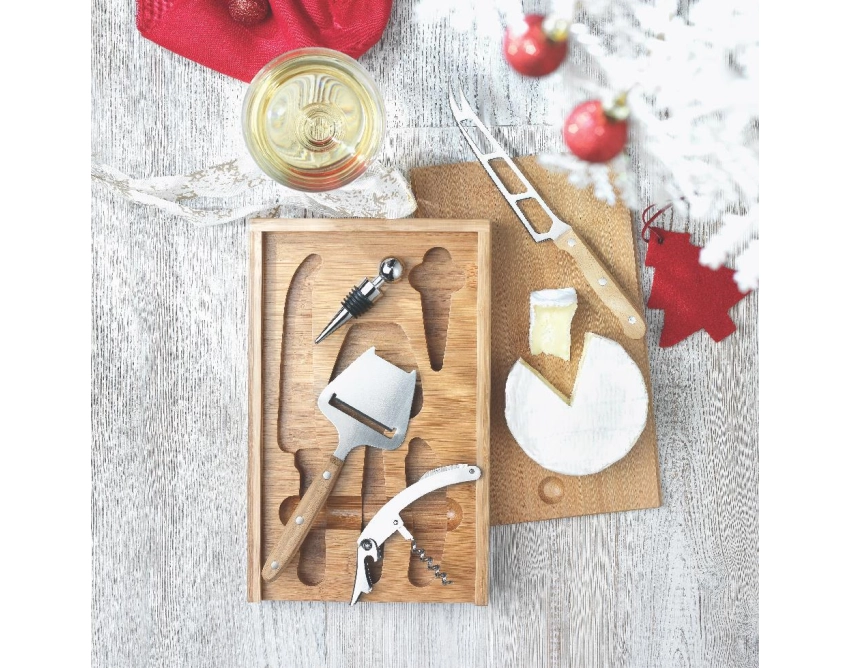 Wine&cheese zestaw do krojenia serów z bambusa