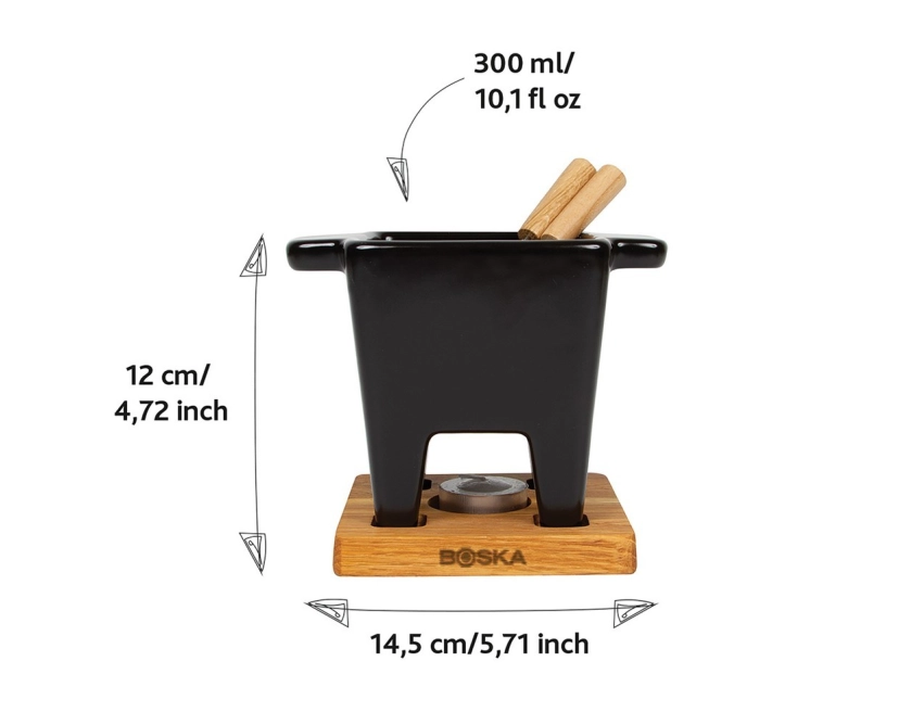 BOSKA Tapas Fondue Nero – czarny zestaw do sera 175 ml