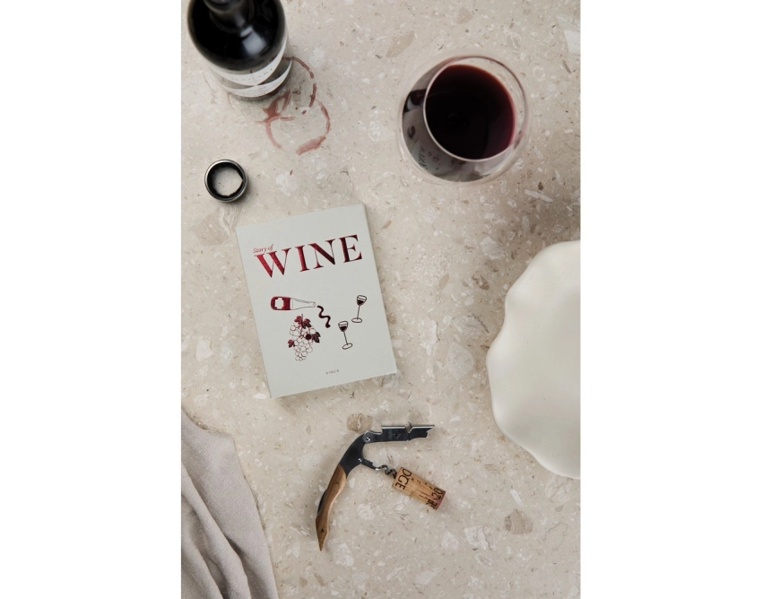 Story of Wine zestaw do wina z grawerem, biały, stal
