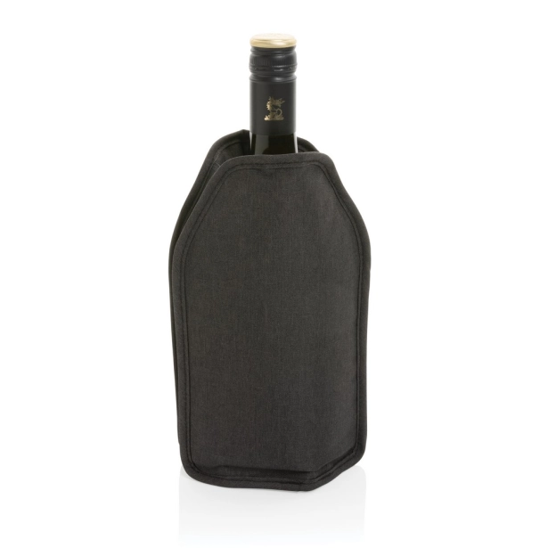 Vino ekologiczny cooler do wina z logo, czarny RPET