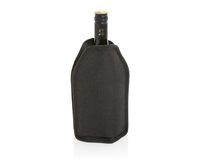 Vino ekologiczny cooler do wina z logo, czarny RPET