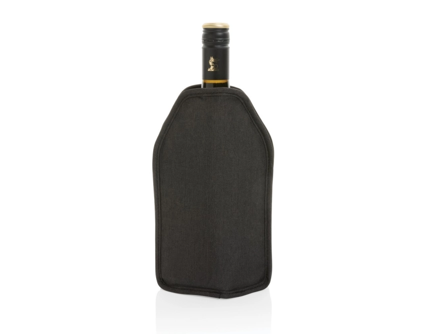 Vino ekologiczny cooler do wina z logo, czarny RPET