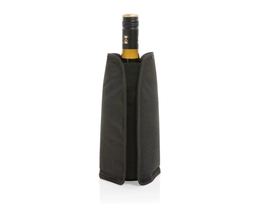 Vino ekologiczny cooler do wina z logo, czarny RPET