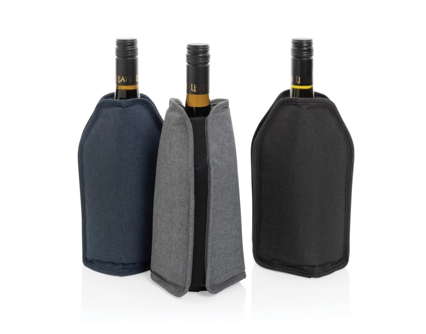 Vino ekologiczny cooler do wina z logo, czarny RPET