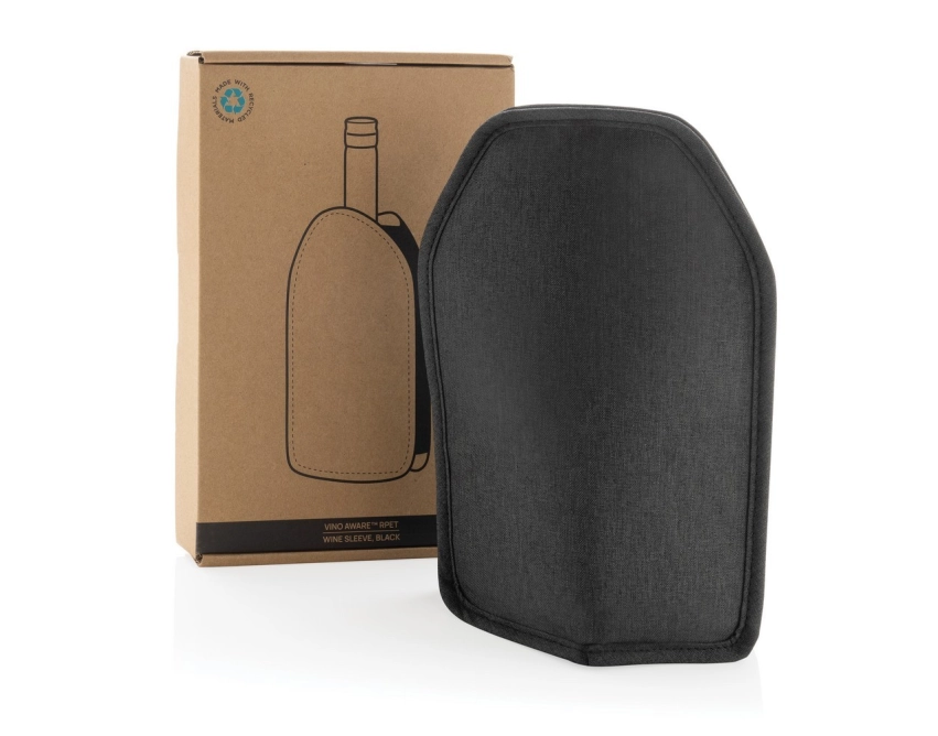 Vino ekologiczny cooler do wina z logo, czarny RPET
