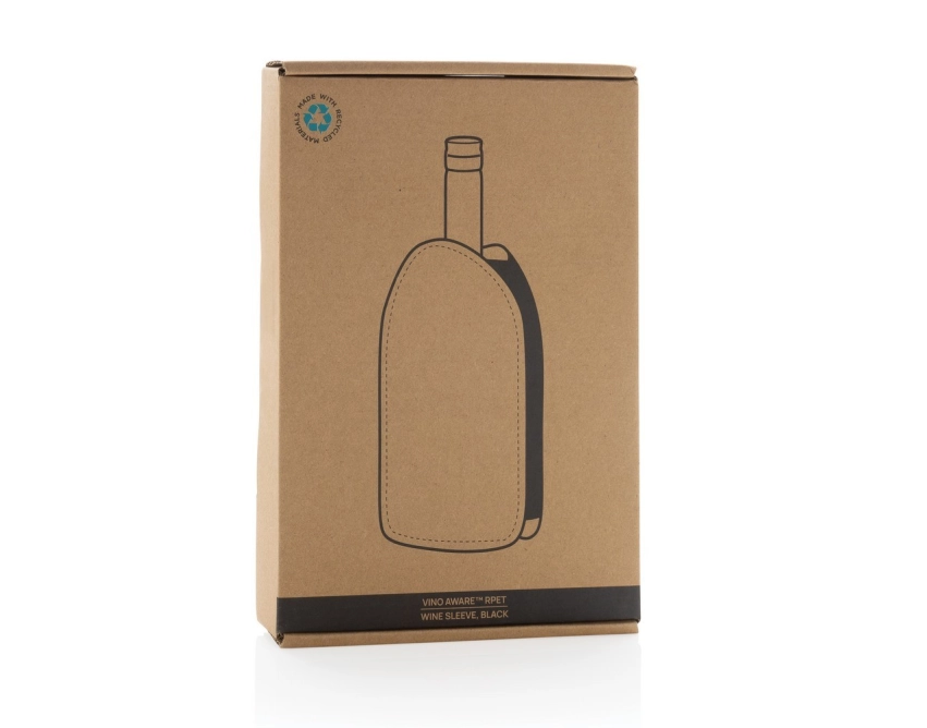 Vino ekologiczny cooler do wina z logo, czarny RPET