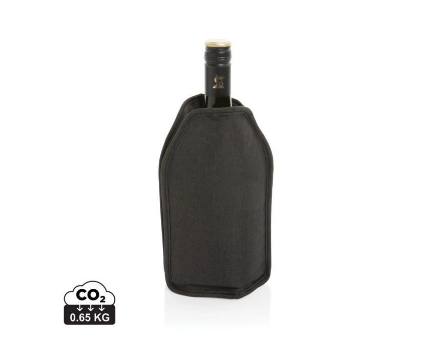 Vino ekologiczny cooler do wina z logo, czarny RPET