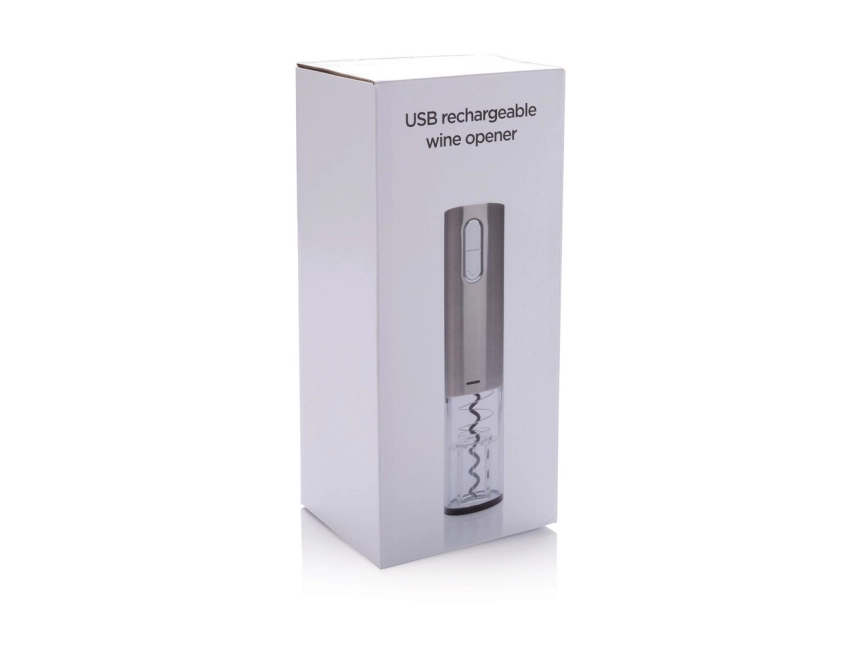 Elektryczny korkociąg do wina USB ze stali, szary