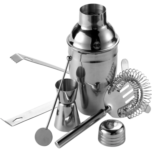 Srebrny shaker do koktajli 350 ml w zestawie