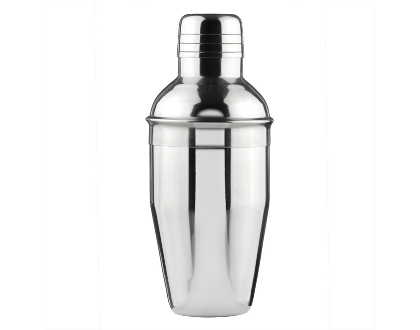 Srebrny shaker do koktajli 350 ml w zestawie
