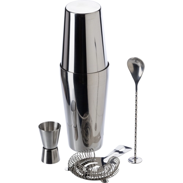 Shaker do koktajli 750 ml, srebrny z pokrowcem