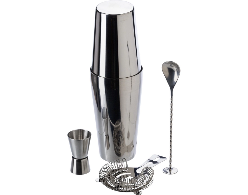 Shaker do koktajli 750 ml, srebrny z pokrowcem