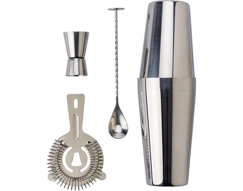Shaker do koktajli 750 ml, srebrny z pokrowcem
