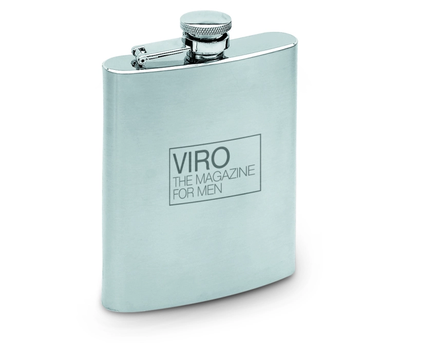 Slimmy flask piersiówka z nadrukiem 200 ml srebrny mat