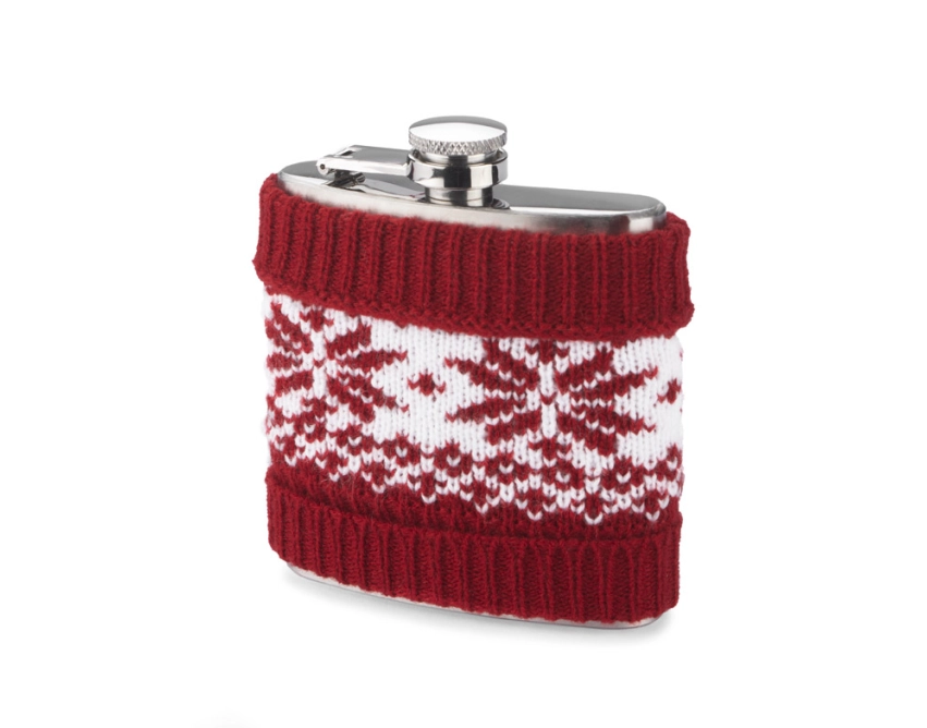 Piersiówka WARM z logo 200 ml czerwono-biała