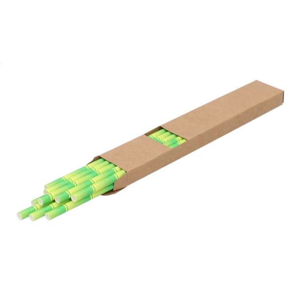 BamStraw zestaw 10 zielonych słomek papierowych