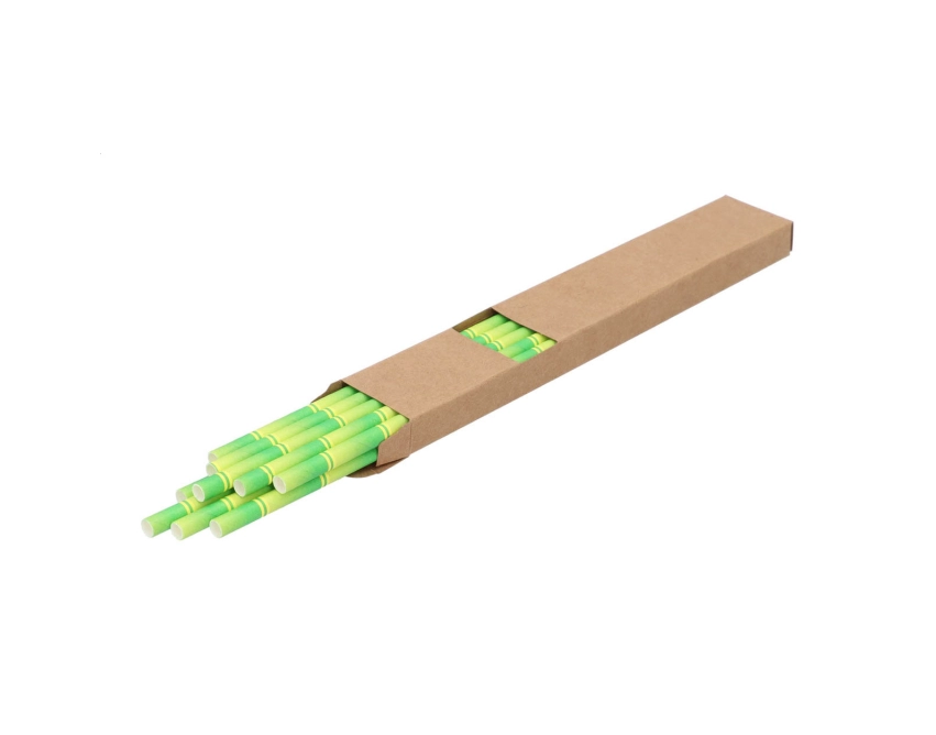BamStraw zestaw 10 zielonych słomek papierowych