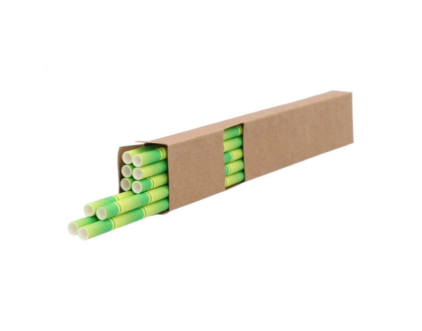 BamStraw zestaw 10 zielonych słomek papierowych