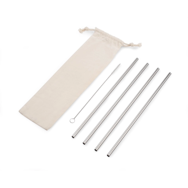 ROKKO srebrna słomka wielokrotnego użytku 230 mm