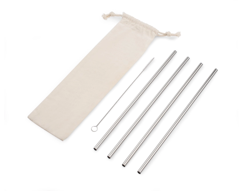 ROKKO srebrna słomka wielokrotnego użytku 230 mm