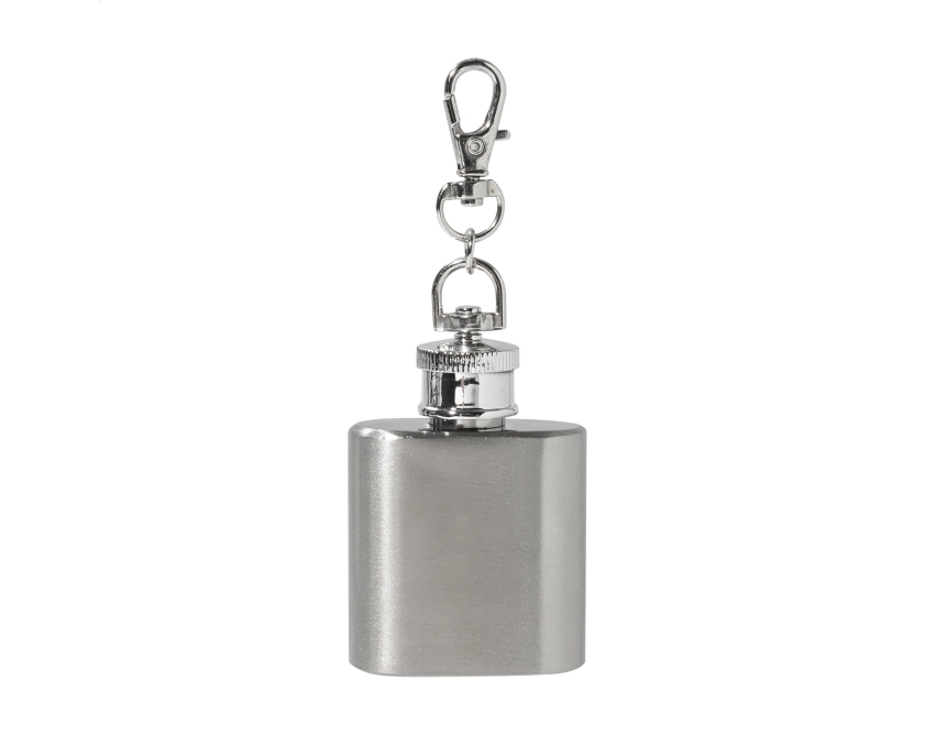 Piersiówka personalizowana 30 ml – srebrny brelok