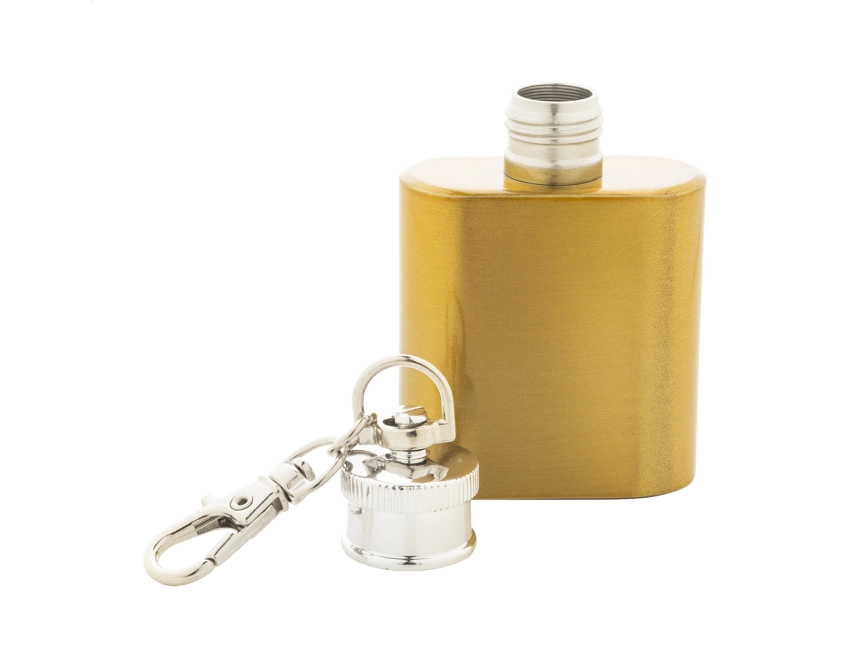 Złota piersiówka personalizowana 30 ml do kluczy