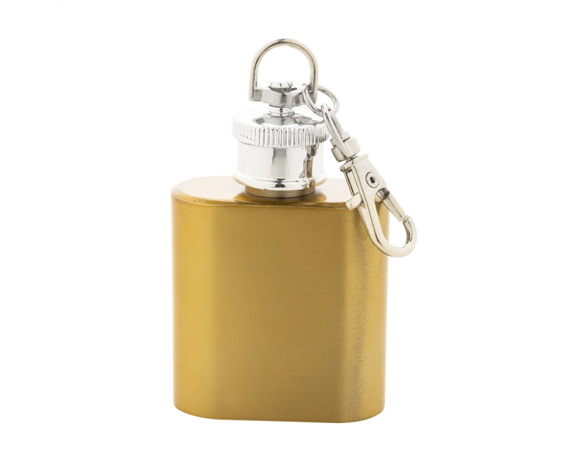 Złota piersiówka personalizowana 30 ml do kluczy