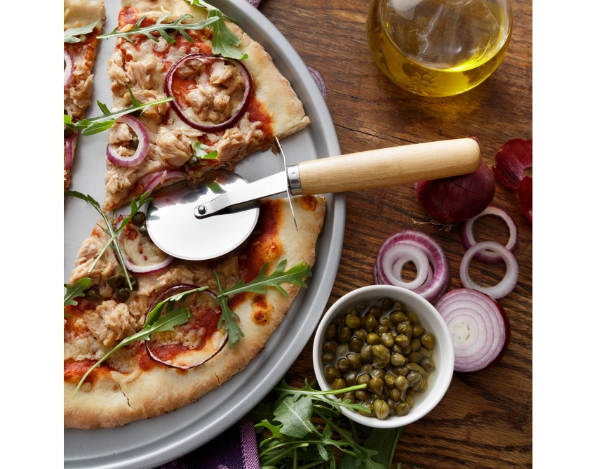 Bianca nóż reklamowy z logo do pizzy, brązowy 180 mm