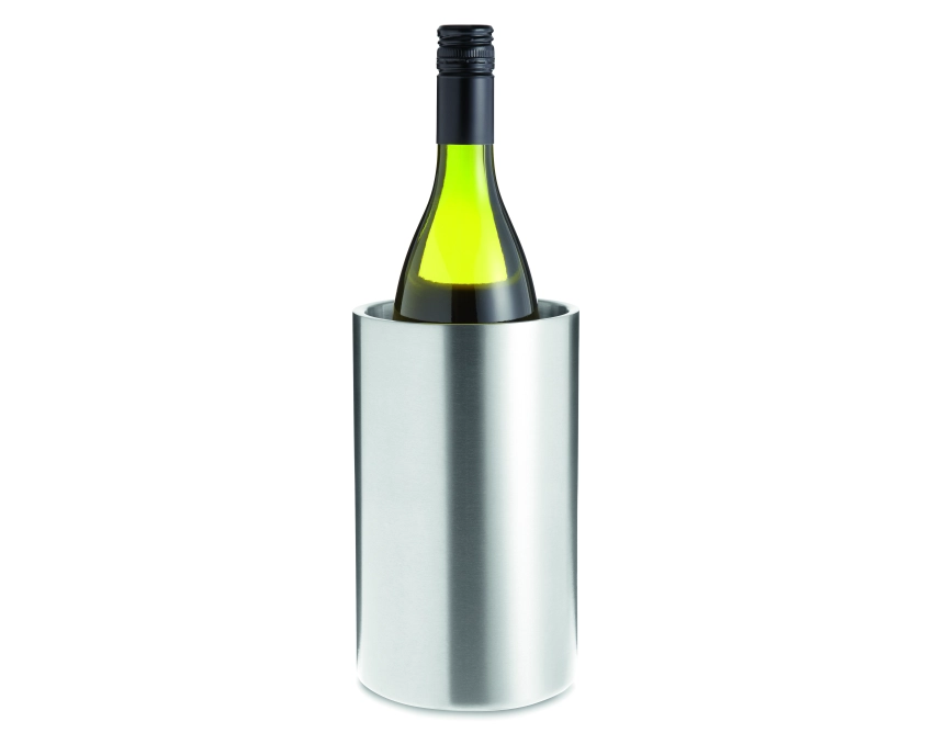 Coolio pojemnik do wina z logo 750 ml, srebrny mat