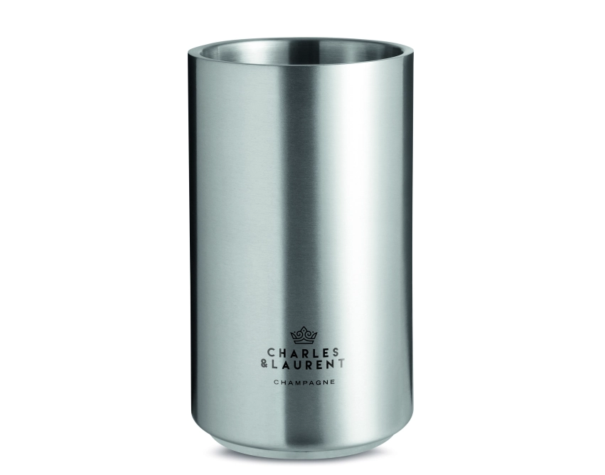 Coolio pojemnik do wina z logo 750 ml, srebrny mat