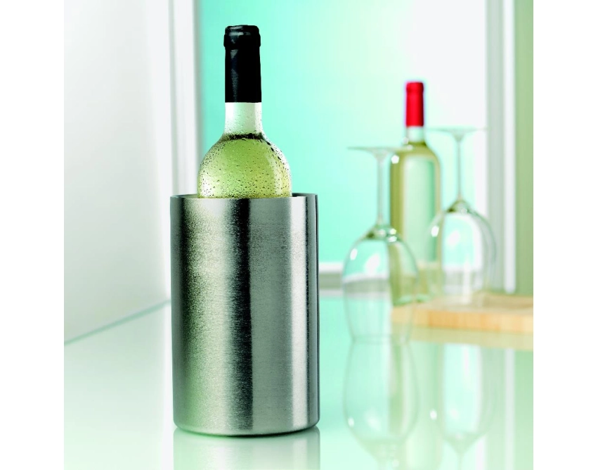 Coolio pojemnik do wina z logo 750 ml, srebrny mat